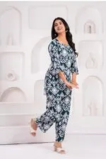 YAZIA Women Cotton Lounge Wear Set – Printed Top & Pyjama Co-Ord Set | Soft Breathable Fabric | Daily, Nightwear & Home Wear | Small to 3XL - Image 3