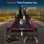 PowerMax Fitness TDM-96B 4HP DC Treadmill for Home | 110KG Max User Running Machine | 14km/hr Top Speed, 4-Level Manual Incline | Bluetooth for app, Speaker, Mp3 | Foldable Cardio Machine, LED Display - Image 8