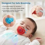 Mee Mee Ultra Light Silicone Baby Pacifier & Teether, BPA-Free, Soft Nipple Design, Oral Soothing, Pack of 2, 0–6 Months, Blue/Red - Image 5