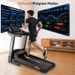 PowerMax Fitness TDM-96B 4HP DC Treadmill for Home | 110KG Max User Running Machine | 14km/hr Top Speed, 4-Level Manual Incline | Bluetooth for app, Speaker, Mp3 | Foldable Cardio Machine, LED Display - Image 7