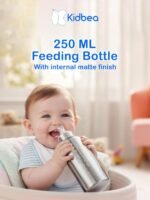 Kidbea Stainless Steel Baby Feeding Bottle 250ml | Soft Silicon Gentle Flow Nipple Baby Milk Bottle Feeder for Newborns & Infant, Bpa Free, 0+ Months - Image 9