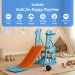 Amazon Brand – Solimo Penguin 2-in-1 Kids Slide with Basketball Hoop & Ball | Medium | Indoor & Outdoor | Safe for Boys & Girls | Age 2-3 Years | Easy Assembly | Multicolor - Image 2