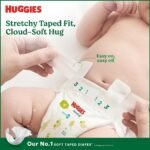 Huggies Natural Soft Premium Tape Diapers Newborn/Extra Small (NB/XS) Size, Upto 5 kgs, 64 Count | Our No.1 Soft Taped Diaper with Cloud Soft Bed, designed for Newborns with Runny Poo Absorption - Image 6