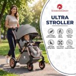 StarAndDaisy Stroller for Baby Boy & Girl 0 to 5 Years, Foldable Baby Stroller for 0-3 Year, Compact Pram for Todler, Trolley with Reversible Handle, 5-Point Safety Harness & Storage Basket - Grey - Image 2