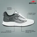 BRUTON EVA Lite Sport Shoes Running Shoes for Men- White - Image 3