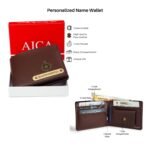 AICA Personalised Gift for Man Custom Name Wallet Accessories Combo Set for Husband Boyfriend Father (Darkbrown) | Rakhi Rakshabandhan Gift Hamper for Brother - Image 4