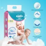 Amazon Brand - Supples Premium Baby Diaper Pants | 54 Baby Diapers | XL | 12-17 Kg | 12 Hrs Absorption | Cushiony Cotton Soft Fabric | Phthalates-Free | Triple Leak Guard - Image 4