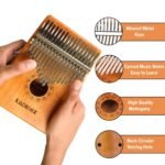 Kadence K17A 17-Key Kalimba | Mahogany Thumb Piano with Laser-Engraved Notes | C Major Keys | Armrest | Natural - Image 3