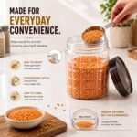 CELLO Checkers Kitchen Storage Container Box Set of 18 Pcs Grey (6x300ml, 6x650ml, 6x1200ml) | Transparent Unbreakable Fridge Safe Stackable Airtight Storage Canister Set For Spices Dry Fruits Grains - Image 6