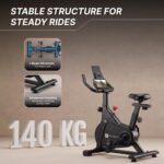 Fitkit by Cult FK8002 Spin Bike Max Weight 140 kg, Adjustable Seat, LCD Display for Fitness at Home Workouts Exercise Cycle for Home (Black) - Image 2