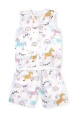 New Born Baby Boy's & Baby Girls Muslin cord set Clothing Top and Aop Shorts Set(Multicolored), (Pack of 5) - Image 5