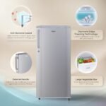 Haier 165 L 1 Star Direct Cool Single Door Refrigerator with Diamond Edge Freezing Technology, Easy Clean Back, Large Vegetable Box (HED-171MSA-P, Moon Silver, 2026 Model) - Image 2
