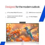 HP All-in-One, 13th Gen Intel Core i3-1315U (8GB DDR4, 512GB SSD) IPS,300 nits, Anti-Glare, FHD, 27''(68.6cm), Win11, M365* Office 24, Shell White, 6.42kg, FHD IR tilt Camera, 27-cr0902in/cr0906in - Image 4