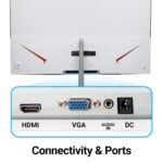 ZEBRONICS AC32FHD LED Curved 75Hz 80Cm (32") (81.28 Cm) 1920x1080 Pixels FHD Resolution Monitor with HDMI + VGA Dual Input, Built-in Speaker, Max 250 Nits Brightness, White - Image 3