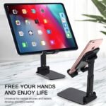 Foldable Mobile Stand Adjustable Phone Holder & iPad Stand, Black - Image 6