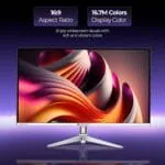 Zebronics 27 Inch FHD Gaming Monitor, 240Hz Refresh Rate, 1ms MPRT, Anti-Glare Display, 250 Nits, 16.7M Colors, Built-in Speakers, HDMI, DP, Bezel-Less Design, Speakers, Wall Mountable (EA27) - Image 5