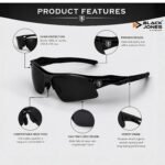 Black Jones Sports Sunglasses for men and women Cycling Mountain Travelling Cricket Trekking Baseball Fishing Cycling Running Golf Motorcycle Tac Glasses UV400 - Image 4