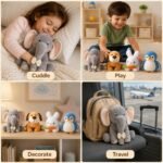 Pack of 4 Elegant Soft Toys Combo Set for Kids (Grey Appu, Rabbit, Dog & Penguin). - Image 4