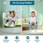 Amazon Brand - Supples Baby Swing for Kids | Non-Toxic Plastic | Indoor & Outdoor Use | Adjustable Design with Safety Belt | Age 6 Months to 4 Years | Green & Grey - Image 3