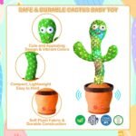 Storio Rechargeable Toys Talking Cactus Baby Toys for Kids Dancing Cactus Toys Can Sing Wriggle & Singing Recording Repeat What You Say Funny Education Toys for Children Playing Home Decor for Kids - Image 6