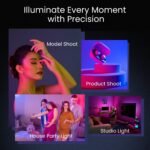 HIFFIN PL-50W Portable RGB Video Light | 50W Power | 2500K-9000K Adjustable Color | 7000mAh Battery | 24 FX Modes | 6600lux Brightness | CRI 95+ | Type-C Charging | Perfect for Photography & Video - Image 3