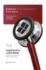 Knya 6sense Stethoscope for Doctors & Residents | Tunable Diaphragm | Dual-Head Chest Piece for Adult & Pediatric Use | Lightweight Stainless Steel | Latex-Free Tubing | Soft-Seal Ear Tips | Premium Gift Box | for Medical Students (Maroon) - Image 3