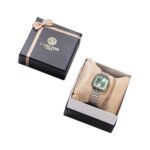 Carlton London Mint Green Dial Women’s Watch with Bracelet Set – Elegant Rose Gold Strap, Stylish Quartz Timepiece, Water Resistant Ladies Accessory | Gift Box for Anniversary & Birthday | Luxury square watch gift set - Image 6