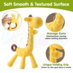 Kidology Giraffe Shaped Teether for Babies 6+ Months - BPA Free Silicone Teething Toys for Infants | Safe and Soft Chewable Toy | Freezer and Dishwasher Safe | Ideal Gift for Baby Girls & Boys - Image 4