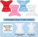 Reusable Cloth Diapers for Babies (0–3 Years) | Washable & Adjustable Baby Cloth Diaper | Soft, Leak-Proof, Eco-Friendly Nappies | Pack of 2 Diapers with 2 Absorbent Insert Pads - Image 3