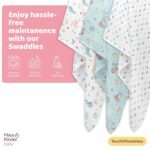 haus & kinder 100% Cotton Muslin Swaddle Wrap for New Born Baby | Pack of 3 (100×100 cm) | Baby Blanket & Swaddles for Newborn | Oasis Collection - Image 5