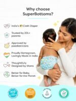 superbottoms Premium DryFeel Baby Langot 0-6 months l 100% Cotton Modern Baby Nappy l Mess-free Langot with Gentle Elastics l Super DryFeel Top Layer l Diaper-free Time Essential | 3 Pack - Image 9