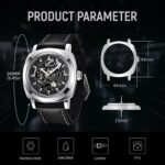 BENYAR Automatic Mechanical Watch for Men | Skeleton Dial Analog Watch | Genuine Leather Strap | 30M Water Resistant | Luxury Men’s Gift Watch - Image 5