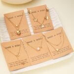 Shining Diva Fashion 5 Pcs Latest Stylish Heart Butterfly Pearl Necklace Jewellery Set for Women Pendant Necklace Gifts for Girls (16476np) - Image 5