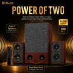 OBAGE Newly Launched Premier-6 2.1 Home Theatre System | 140W Output | 6.5" Woofer & Dual 3" Drivers in Each Satellite | Bluetooth 6.0, Digital Bass, Mid & Treble Control | Deep Bass Sound - Image 3