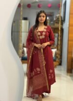 ANNI Designer Women's Rayon Viscose Straight fit Printed Embroidered Kurta with Pant & Dupatta | Ethnic Kurta Set for Women | Daily, Office & Festive Traditional - Image 5