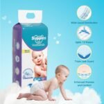 Amazon Brand - Supples Premium Baby Diaper Pants | 84 Baby Diapers | XXL | 15-25 Kg | 42 x 3 Packs | 12 Hrs Absorption | Cushiony Cotton Soft Fabric | Phthalates-Free | Triple Leak Guard - Image 3