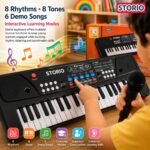 Storio Kids Piano Keyboard with Mic | 37 Keys, 8 Rhythms, 8 Tones & 6 Demo Songs | Electronic Musical Toy for Boys & Girls Age 2-5 | Educational & Recording Keyboard for Beginners - Image 4
