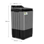 VW 8.5 kg semiautomatic Top Load Washer Only with Powerful Wash, V8 Supreme Wash, Black/Grey - Image 12