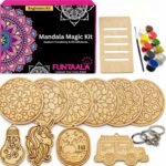 Funtaala Wooden Mandala Paint Kit Tea Coasters Art and Craft Kit | DIY Coaster Painting Set with Colours and Brush | Gift for Girls and Boys Ages 9-15 | Mandala Art Coasters - Image 2