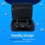 PSS Travel Bag Compatible with PS5 Slim Console and 2 Controller, Cary Cash for PS5 Slim Compatible, Waterproof EVA Hard Protective Bag with Handle Strap for PS5 Slim Accessories Only Bag (Black) - Image 3