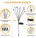 Plastic Firefly Outdoor Solar Decoration Waterproof LED Light For Garden Balcony (Pack Of 1), 4.8 X 4.8 X36.3 cm,Gold - Image 8