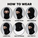 Allextreme Dryfit Full Face Mask with Enhanced UV Sun Wind & Dust Protection for Riding, Skiing, Cycling & Hiking | 9-in-1 Balaclava Helmet Liner Anti-Pollution Bandana for Men & Women Riders (Black) - Image 6