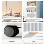 House of Quirk Stackable Collapsible Storage Boxes with Wheels and Doors – Versatile Plastic Containers for Home Organization 3 Layer 40cm (White) - Image 5