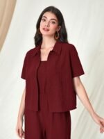 TOPLOT Women's Jumpsuit Co-ord Set | Soft Breathable Feel | Comfortable Fit with Easy Movement | Stylish One-Piece Outfit Design | Perfect for Casual & Travel (5225) - Image 2