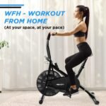 Reach AB 110 Upright Air Bike with Moving/Stationary Handle | Adjustable Resistance with Cushioned Seat | Max User Weight 110 Kg | Exercise Fitness Cycle | Cardio Equipment Machine | Home Gym Workout - Image 4