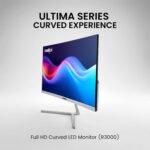 FRONTECH (54.61cm, LED, FHD 1920x1080,100Hz, White, 3500R Curved, Bezel Less Design, HDMI & VGA Ports Monitor (MON-0079C) - Image 2