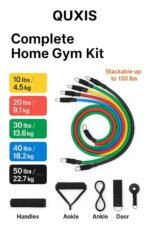 QUXIS Resistance Tube for Men and Women [Upto 45Kg] | Resistance Band Set & Exercise Bands | Resistance Band for Pull Up | (11 Pieces Tube Set) Gym Equipment for Home Workout | Natural Rubber - Image 7