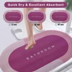 VERVENIX Pack of 2 Quick-Dry Anti-Slip Bathroom Mat | Non-Slip Rectangular Doormat | Bathroom Print Water-Absorbing Rubber Mat for Bathroom, Kitchen, Office, Living Room – Random Color - Image 3