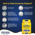 Friends Economy Adult Diaper XL Size Tape | 30 Count (Extra Large) | Waist 35.43 – 65.35 inch | Unisex | Leakproof | Long Protection hours |Wetness Indicator | Odour Lock & Anti-Bacterial Absorbent Core - Image 4