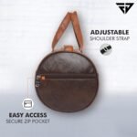 Fur Jaden Tan Leatherette Gym Bag for Men Women Boys Girls Travel Duffle Weekender Bag 23L - Image 5